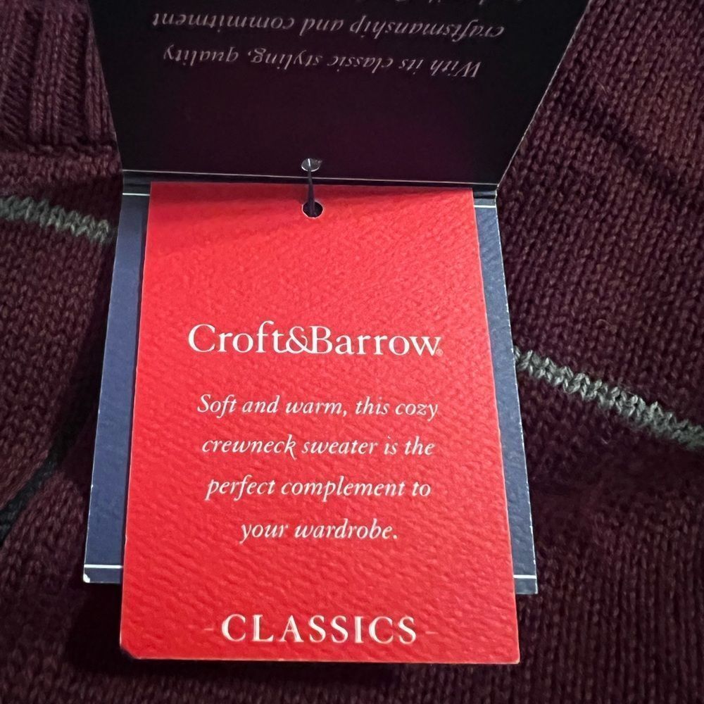 Croft & Barrow Men's Burgundy Crewneck Sweater - Picture 4 of 8